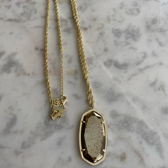 Kendra Scott Rae necklace. Faceted Pyrite stone with gold hardware - Picture 3 of 3